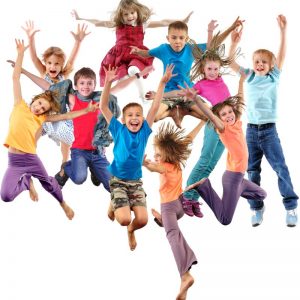 group of happy cheerful sportive children jumping and dancing Kadryl Justyna & Gracjan Białystok - Szkoła tańca towarzyskiego!